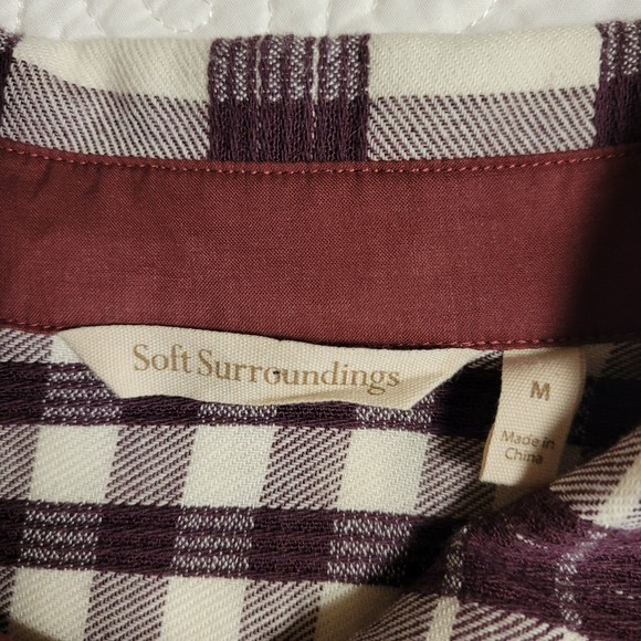 Soft Surroundings Huntleigh Plaid Gingham Asymmetrical Twill Tunic Size Medium - Picture 5 of 12